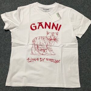 Women’s Ganni Cat pattern T-shirt top size Large